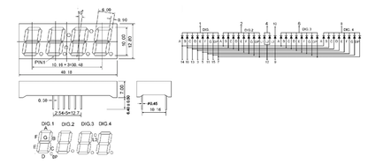 LEDs 0.5" Red 7 Segment 4 Digit Clock Display Z0195