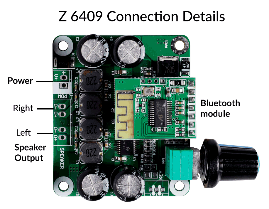 Audio Kit TPA3110 2 x 15W Digital Stereo Audio Amplifier Board With Bluetooth Z6409