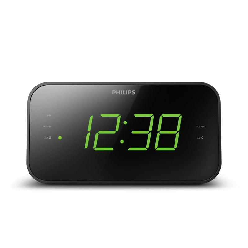 Philips Clock Radio Fm Large Green Display Dual Alarms TAR3306