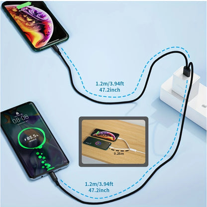 USB A To 2 X USB C Multi-functional Data Cable Black 1.2m UQ99664/B1.2