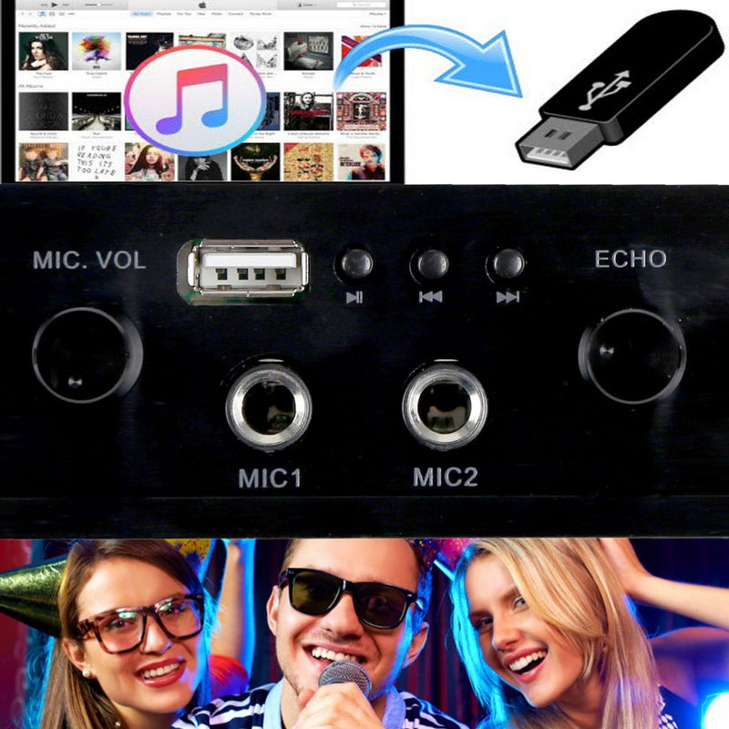 Accento Stereo Amplifier 2x20WRMS Bluetooth USB 2xmic Inputs Phono Input ADA41BT