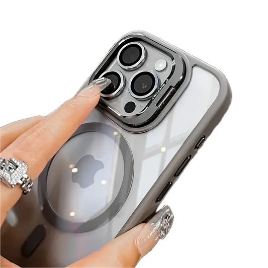 iPhone 14 Case Wireless Charging, Ring Bracket, Lens Protector Clear & Grey YH554692/GY14