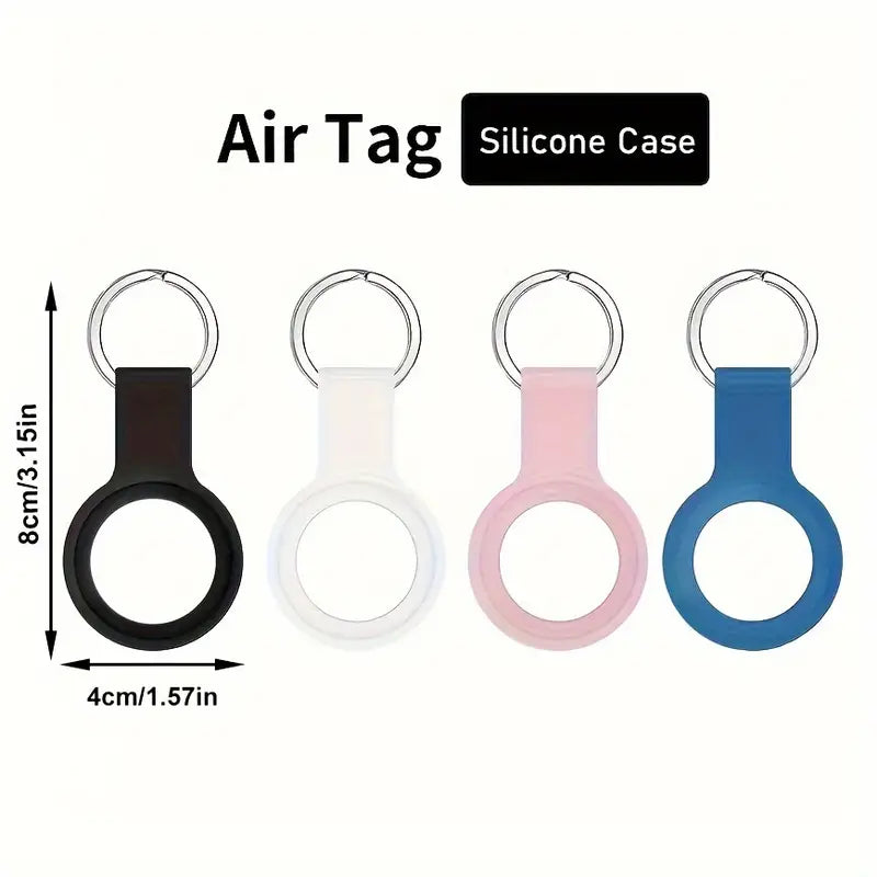 Airtag Case - Enclosed Waterproof Silicone With Keyring 4 Pk QF65584