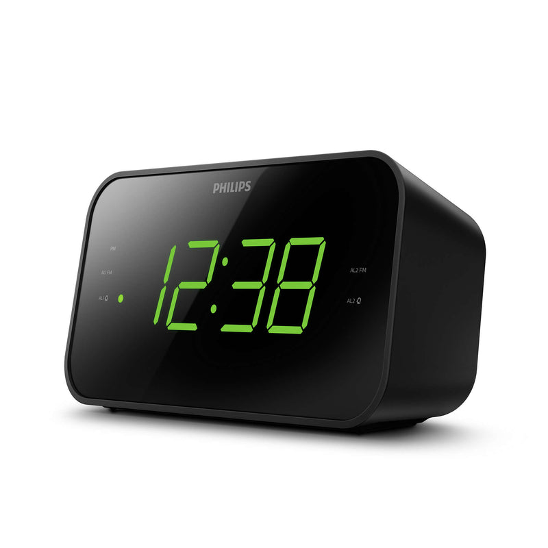 Philips Clock Radio Fm Large Green Display Dual Alarms TAR3306