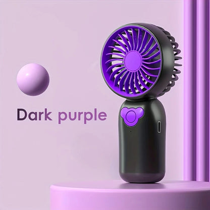 Fan Portable Rechargeable Mini - Usb Charging, Silent Operation, Mini Desktop Fan Black Purple KU1416279