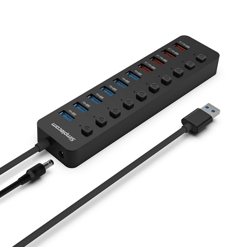 Simplecom Hub and Charger 10-Port USB 3.0 with Individual Switches HXSI-CHU810