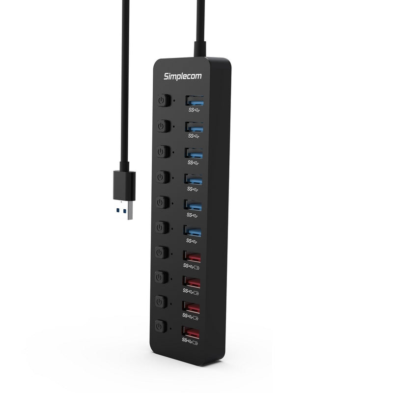 Simplecom Hub and Charger 10-Port USB 3.0 with Individual Switches HXSI-CHU810