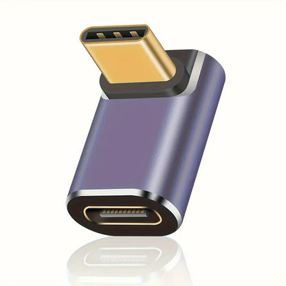 USB-C Right Angle Adaptor 90° Plug To Socket 100w Purple RV411827