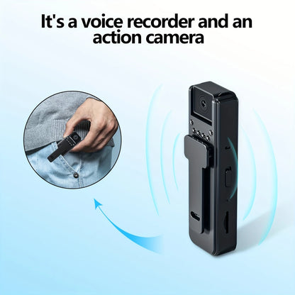 Camera Body-worn 1080p Voice/action, Auto Focus, 180° Rotatable Lens Night Vision DU768574