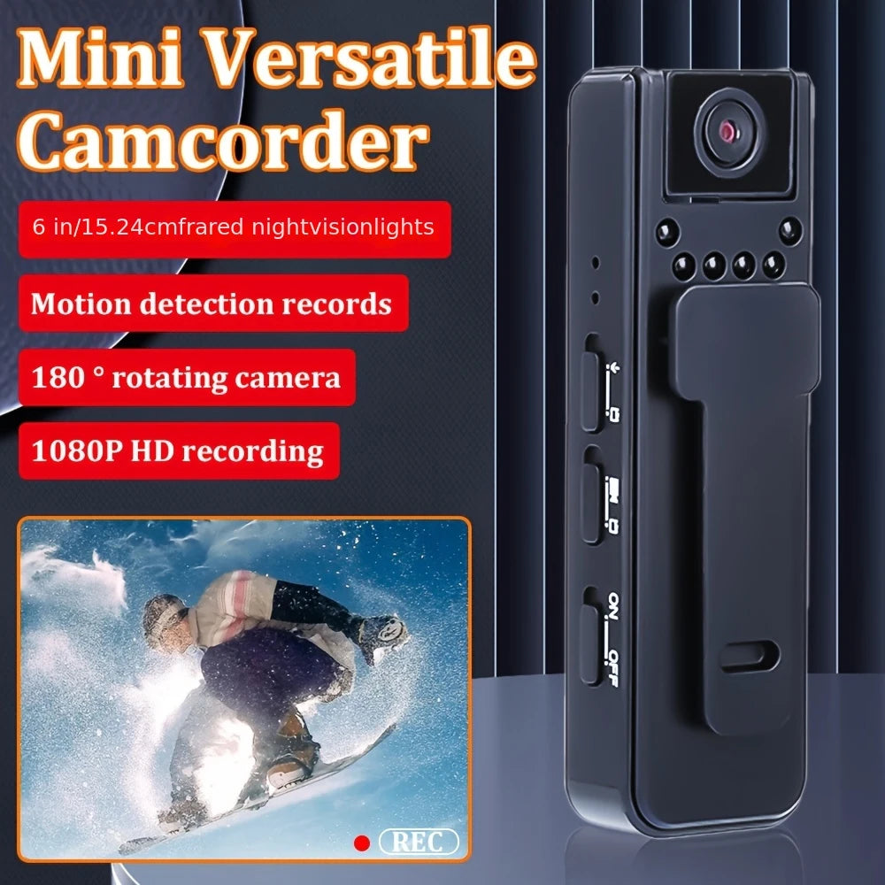 Camera Body-worn 1080p Voice/action, Auto Focus, 180° Rotatable Lens Night Vision DU768574