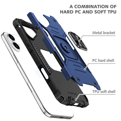 iPhone 16 Shockproof Heavy Duty Case Ring Holder Black IPH16P29BK