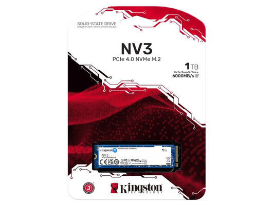 Kingston NV3 1TB M.2 NVMe SSD (PCIe 4.0 x4, Gen4, 2280) HBK-SNV3S-1TB-P