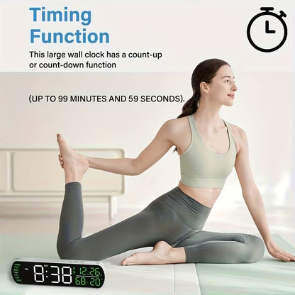 Clock LED 6671 Digital, Dual Alarm Clock, Weather/timer, 12/24hr White+green Digit GK4994436/BLKWG