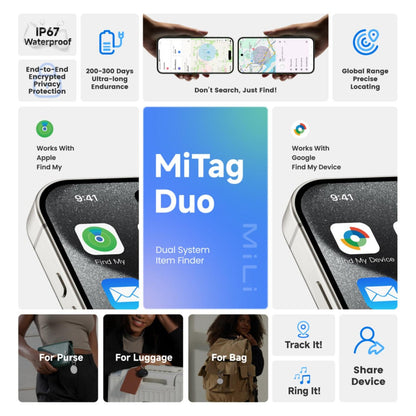Mi Tag Duo Keyring Tracker Single Black HD-P16DB