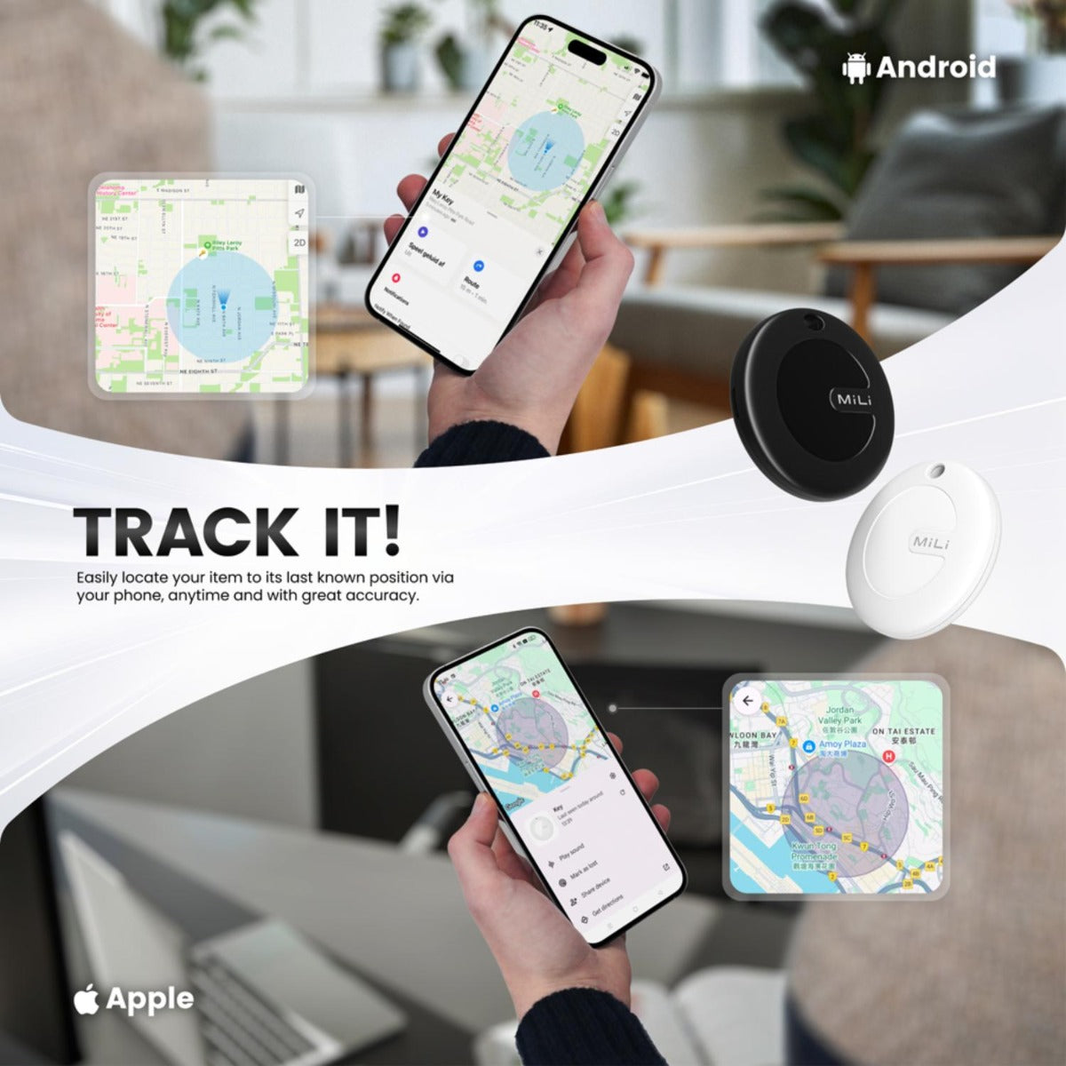 Mi Tag Duo Keyring Tracker Single Black HD-P16DB