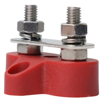 Power Distribution Post 2xm6 Stainless Steel Bridged Bar Red ALVS62R