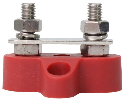 Power Distribution Post 2xm6 Stainless Steel Bridged Bar Red ALVS62R
