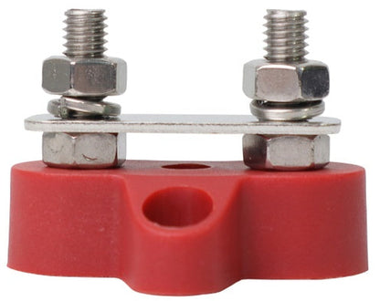 Power Distribution Post 2xm6 Stainless Steel Bridged Bar Red ALVS62R