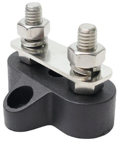 Power Distribution Post 2xm6 Stainless Steel Bridged Black ALVS62B