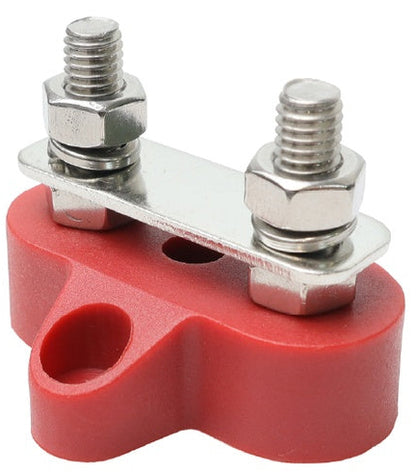 Power Distribution Post 2xm6 Stainless Steel Bridged Bar Red ALVS62R