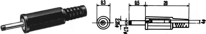 Plug 0.7mm Dc Line Solder MP201