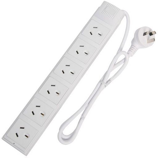 Mains 6 Way Power board White PB60