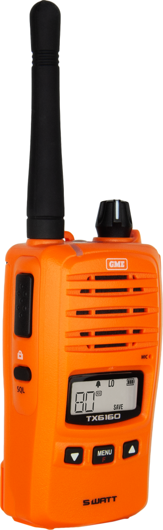 GME UHF 5W Handheld 80ch Radio Blaze Orange TX6160XO