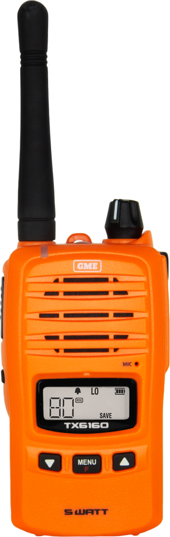 GME UHF 5W Handheld 80ch Radio Blaze Orange TX6160XO