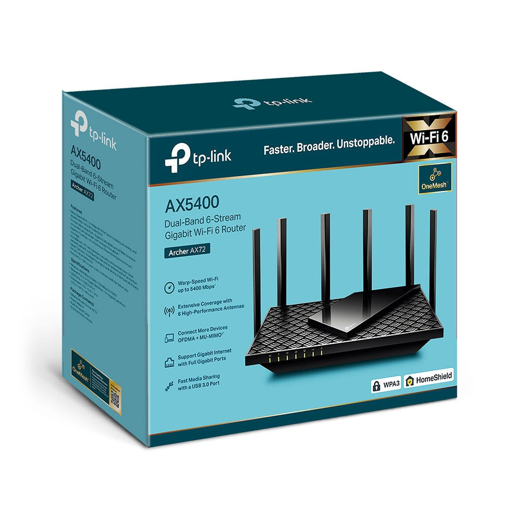 TP-Link Archer AX72 Dual-Band Gigabit Wi-Fi 6 Router NWTL-ARCHERAX72
