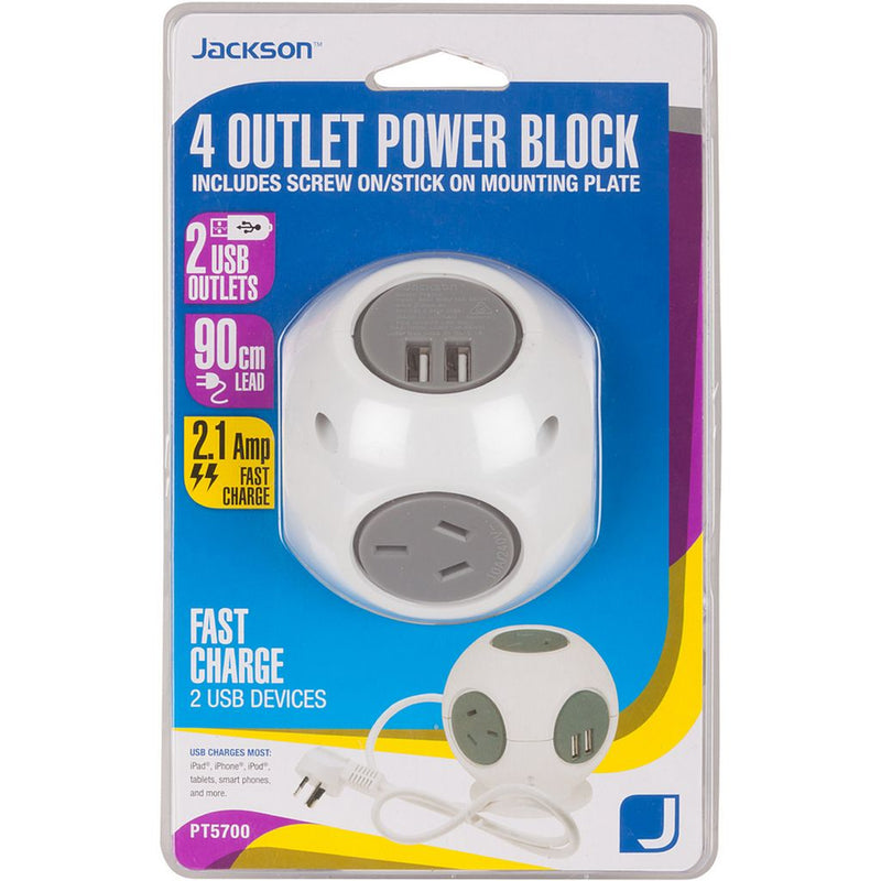 Jackson 4 Way Power Block 2x USB PT5700GY