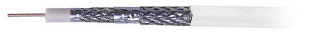 Cable Coax 75r Rg6 Daul Shield White RG6/100W