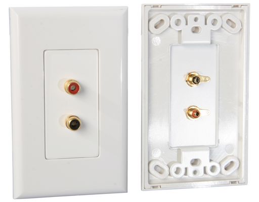 Wallplate Dual RCA Solder Gold Plated SA2R