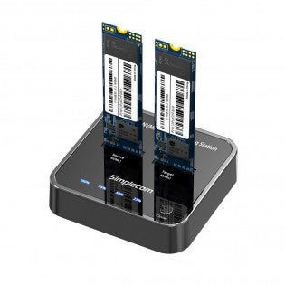 Simplecom SD550 USB 3.2 Gen2 to Dual Bay NVMe M.2 SSD Docking Station Duplicator Offline Clone HXSI-SD550