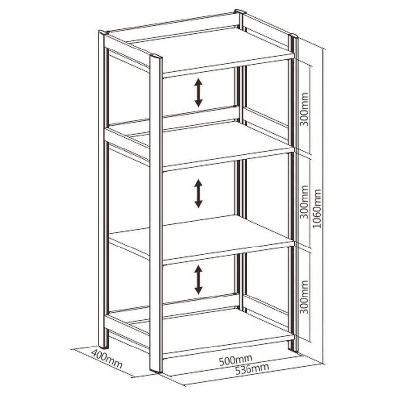 Prolink Shelf Stand 4 Tier 100kg/shelf 500mmW x300mmH Spacing STAND1060