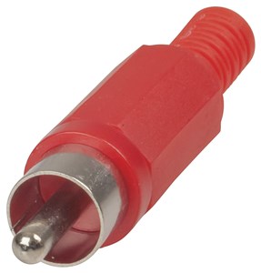 Plug Rca Red Plastic Hex Shell Pp0240