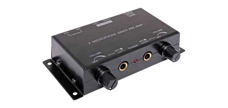 2 Channel Microphone Mixer Pre-Amplifier