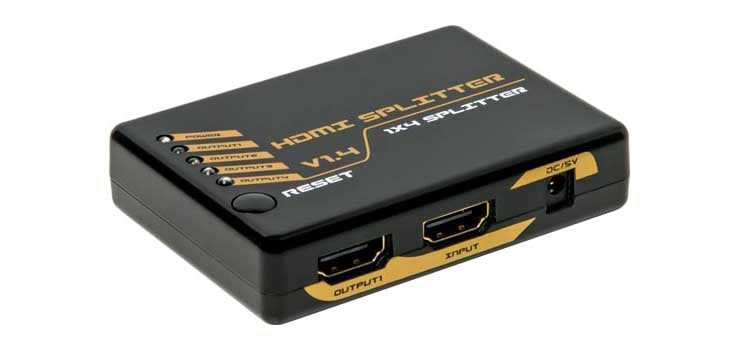 4 Way HDMI Splitter V1.4a 10.2Gbps Bandwidth
