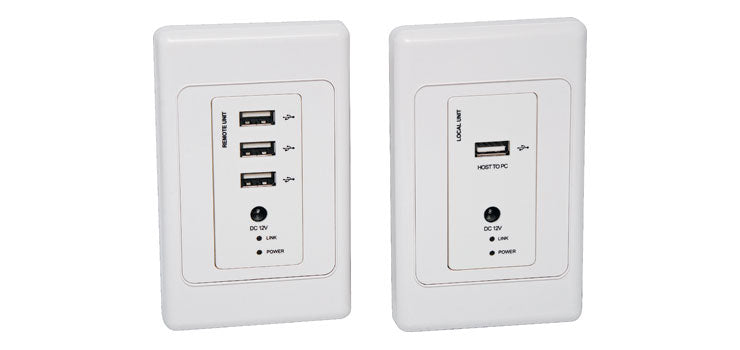 USB 2.0 To Cat5e/6 Wallplate Balun With POE
