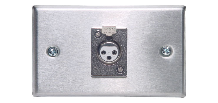 3 pin XLR Horizontal Steel Microphone Wallplate
