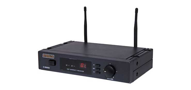 Auto-Scan UHF Wireless Mic Receiver 16 Ch 520-550MHz