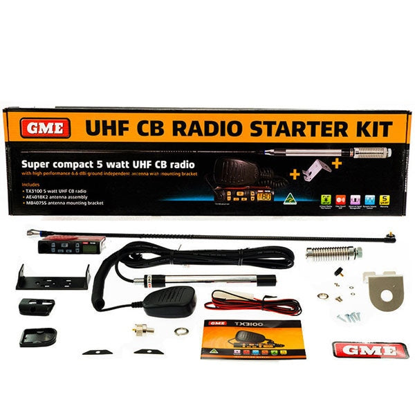 GME Super Compact 5W UHF CB Radio Starter Pack TX3100VP