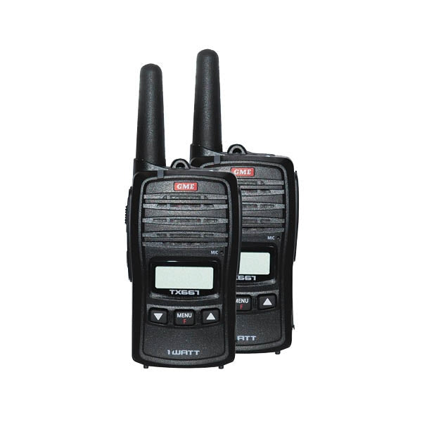 GME TX667TP 1 Watt UHF CB Handheld Radio - Twin Pack TX667TP