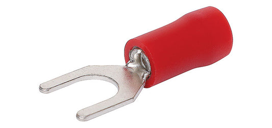 Red 3mm Fork Crimp Pk 10