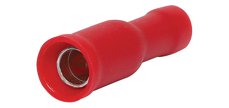 Red 4mm Female Bullet Crimp Pk 10