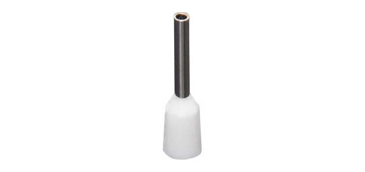 White 0.5mm Ferrule Terminals Pk 100