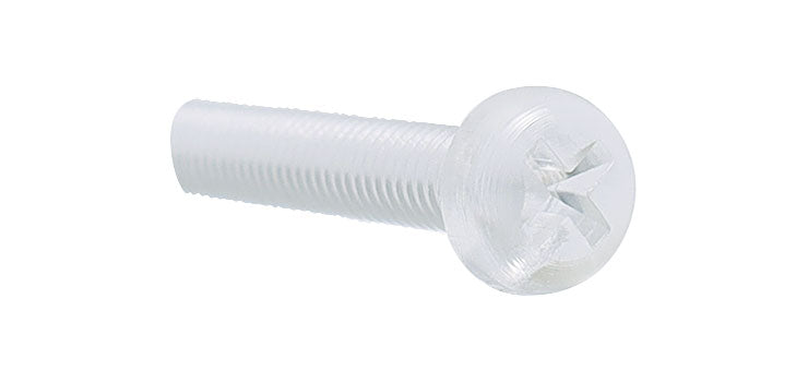 M3 x 25mm Pan Pozi Polycarbonate Bolt Pk 100