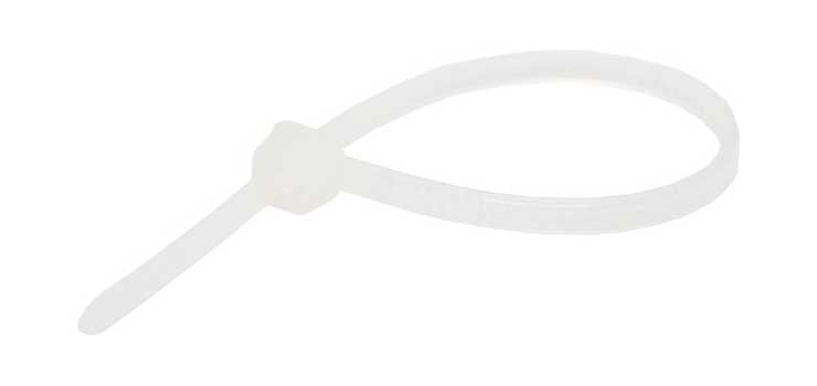 100mm x 2.5mm Nylon Cable Ties Natural Pk 100