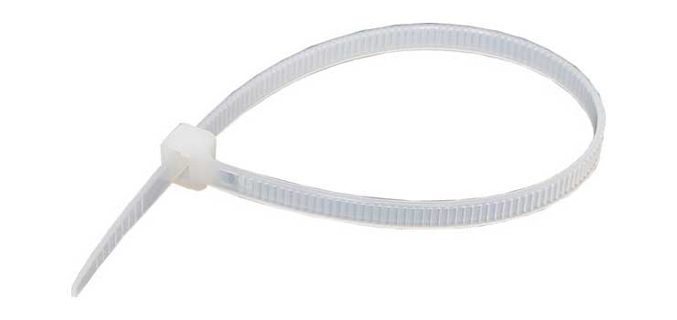 200mm x 4.6mm Nylon Cable Ties Natural Pk 25