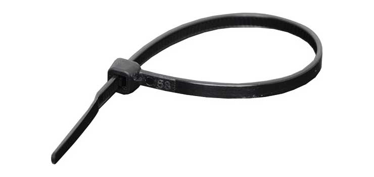 150mm x 3.5mm UV Resistant Nylon Cable Ties Black Pk 100