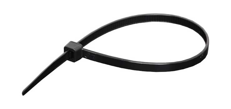 200mm x 4.6mm UV Resistant Nylon Cable Ties Black Pk 1000
